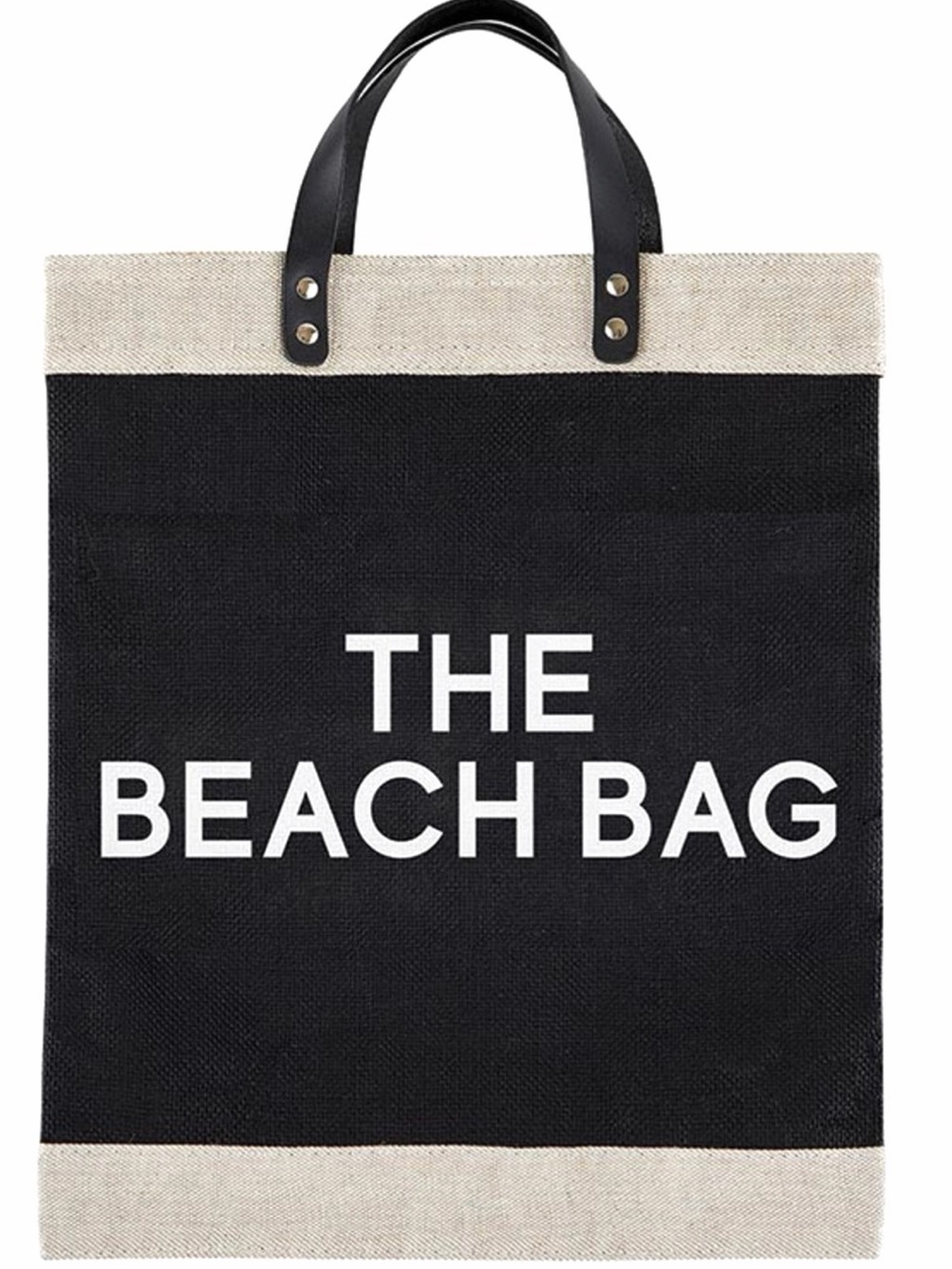 Santa Barbara The Beach Bag Jute Black & Natural Tote